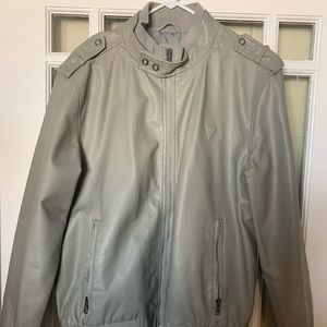 Gray leather jacket